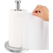 Black Tissue Holder Countertop, Independent Tissue Dispenser, Kitchen Roll Holder, Stainless Steel Tissue Roll Holder With Weighted Base In Kitchen And Bathroom - Silver - View 2