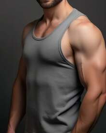 MEN'S PREMIUM AMERICAN RIBBED TANK TOP - 深灰色 - 查看 2