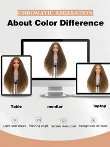 28 英寸女士超长假发，小卷波浪蜜棕色和黑色合成假发，耐热，蓬松浓密，适合日常使用、婚礼和派对