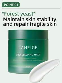Laneige K-Beauty 60ml Cica 睡眠面膜，隔夜面膜，低过敏性，发酵森林酵母提取物，积雪草苷，舒缓压力肌肤，增强屏障功能，改善干燥、发红、强化肌肤，保湿，镇静