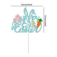 1pc Easter Cake Topper With Rabbit Ears, Spring Themed Cake Decoration For Easter Party - Multicolor - View 3
