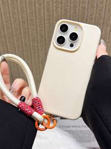 手机吊饰、手机挂绳 2 件手链 + PU 手机壳纯色糖果色手机壳、腕带手链手机壳、防丢失 PU 皮革手机壳兼容 iPhone 16 Pro Max 15 14 13 12 11 Pro Max 15 16 Pro Plus 防震奢华手机壳 - 白色 - 查看 10