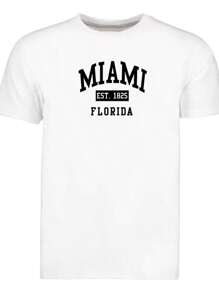 Playera Miami Florida 100% Poliester Bombay - Blanco - Ver 2