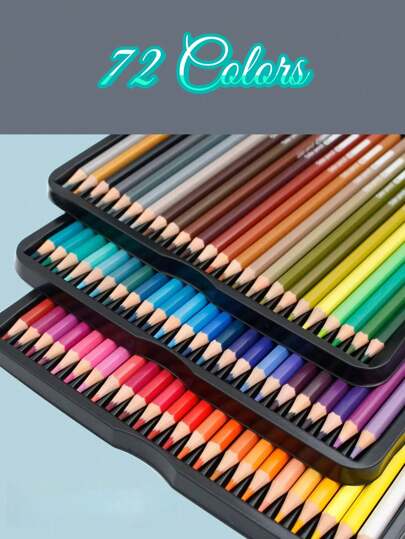 72 Or 36 Colors Colored Pencils In Metal Tin Box, Soft Core Pencils, Multi-Color, Map Pencils, Multi-Color, Art Brushes, Oil-Based Pencils, Suitable For Children, Students, Adults, Beginners, Artists, Professionals, Colorists, Painting, Coloring, Sketching, Writing, Back To School Supplies, Children's Gifts, Christmas Gifts, Easter Gifts, Back To School Gifts, Holiday Gifts, Birthday Gifts, Art Supplies, Painting Supplies, School Supplies