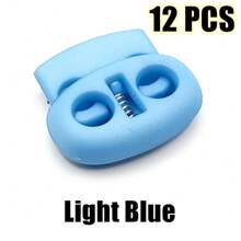 12 piezas/paquete Cordón de plástico con cierre de hole de 5 mm de colores mixtos, clip, ropa deportiva de short - Multicolor - Ver 9