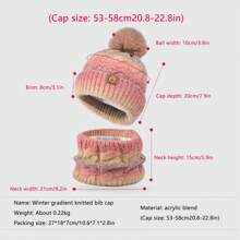 Women Winter Beanie Hat Circle Scarf Set Pompoms Peruvian Ski Snow Ear Flaps Sherpa Knit Hats Fleece Lined