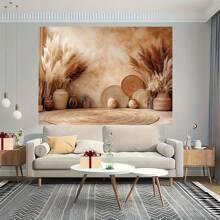 1pc Boho Style Photo Background Banner, Polyester Material, Multi-Size, Party Decoration Photo Background, Suitable For Home, Baptism And Party Decoration