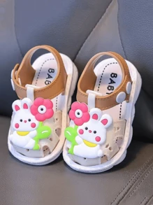 Children's Cartoon Car Pattern Soft Bottom Indoor/Outdoor Sandals, Summer, Boys - White - View 6