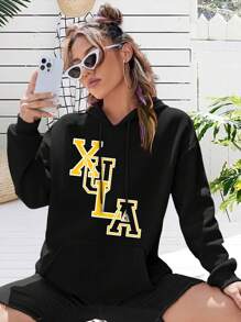 Women's Xavier University Hoodies T-Shirts Apparel Sweatshirts College Clothing - Black - View 1