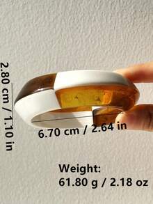 1件加厚超大树脂手链，优雅撞色波点设计，适合杂志拍摄配饰 - 彩色 - 查看 8