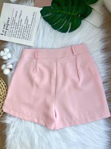 Women's Tailored Shorts 2 Button Zipper Casual Simple Fashion Versatile New Style/ST001 - Pink - View 3