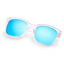 Fashion Sunglasses For Women, Polarized Driving, Anti Glare UV400 Protection, Fashionable Design - 透明框*藍片 - 查看 2