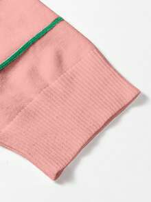 Fiyote Summer Colorblock Striped 3/4 Drop Shoulder Loose Casual Sweater - Pink - View 9