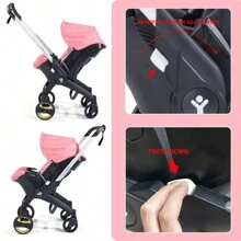 Push & Go! Reversible Stroller | Easy One-Hand Fold & Compact Travel Design | Portable With Adjustable Sunshade - The Ultimate Christmas Gift For New Parents.There Are Many Colors To Choose From. - Pink - View 8