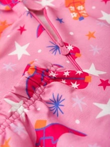 Girls Winter Set Hooded Jacket And Trousers In Starry Boiadeira Sweatshirt - Hồng - Xem 4