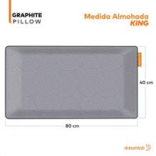 Dreamlab Almohada Graphite Pillow 2 Pack| Almohada de Memory Foam con Carbón | Hipoalergénica, Antibacterial, Soporte, Certificaciones | 2 Piezas Tamaño Estándar (60 cm x 40 cm x 11.5 cm) - Grafito - Ver 2