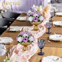 2Pcs Artificial Flower Bouquets Silk Flowers Fake Rose Flowers Floral Arrangements For Wedding Party Home Decor