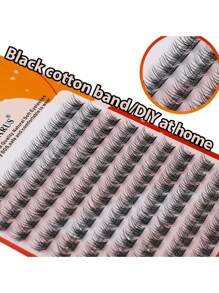 120 szt. C/D Curl Lash Clusters DIY Eyelash Extension 8-16mm Cluster Lashes Wispy Individual Lashes Naturalne przedłużanie rzęs Wodoodporne rzęsy z norek Nadające się do codziennego lub okazjonalnego noszenia - Czarne - Zobacz 2
