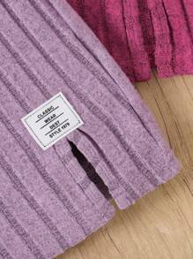 Young Girls Plain Ribbed Sleeveless Casual Dress 2 Pieces Set