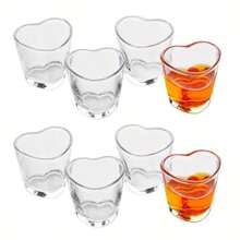 6PCS,Heart-Shaped Glasses, Mini Cute Shot Glasses, Suitable For Valentine's Day, Party Receptions, Tequila Glasses