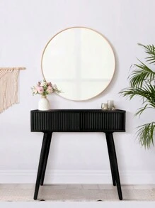 Console Table, Small Console Tables For Entryway 31" Vanity Desk Fluted Entrance Table, Black Entry Table Narrow Console Table Modern Hallway Table Modern Sofa Table For Living Room - Black - View 1