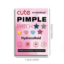 260片祛痘贴 - 温和不刺激，遮盖痘痘和瑕疵 - 多形状彩色遮瑕贴，防水透气，日常面部护理必备，方便旅行携带，派对美妆秘诀，拍照完美之选 - 彩色 - 查看 6