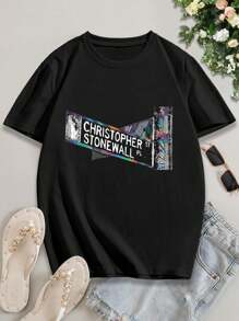 Valentine's Day NYC T-Shirt | Christopher Street Stonewall Punk Hippie Vintage Women's Tee | LGBTQ+ Pride Retro Graphic Tee - Black - View 2