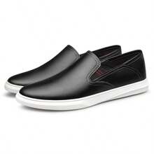 1 Pair Of Shoes Men's New Business Leather Shoes Soft Soled Work Footwear Outdoor Non Slip Formal Shoes Fashion Casual Male Shoes - Black - View 2