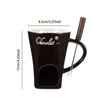 Fondue Mug Set Personal Mini Fondue Pots Chocolate Cheese Ice Cream Fondue Maker Kit Individual Butter Melter Cup Small Warmer - Black - View 1
