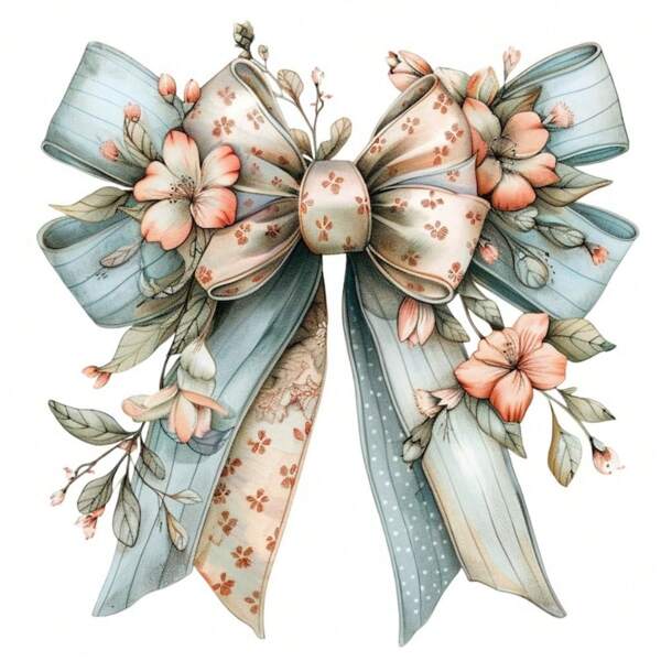 1pc/ 2pcs/3pcs Retro Color Flower And Bow Heat Transfer Stickers T-Shirt Backpack Hoodie Clothing Customization DIY T-Shirt Canvas Bag Jeans Pillow Heat Transfer Stickers, Washable