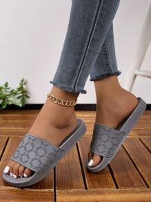 Dép nhựa đế cao su đàn hồi thời trang mới dành cho nữ, mềm mại thoải mái, nhẹ, bền, đi lại dễ dàng, chống sốc, đi trong nhà - Xám - Xem 12