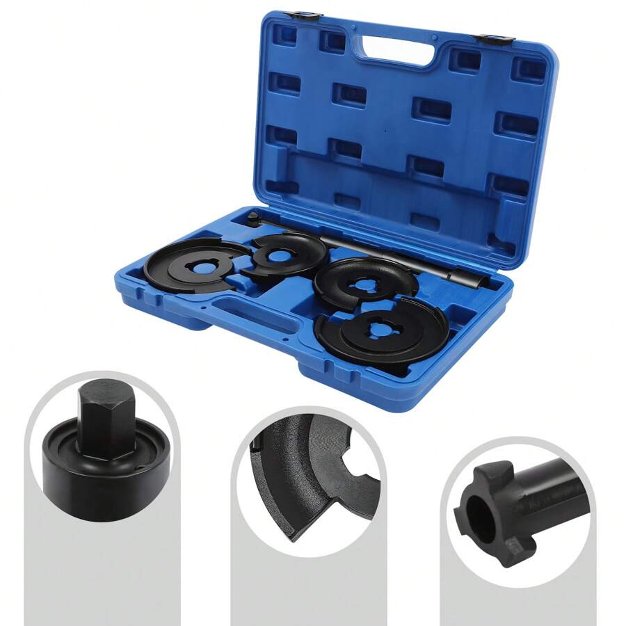 ZhdnBhnos 5-Pieces Suspension Coil Spring Compressor Axle Repair Tools  Spring Compressor Tool Kit, 5PCS Spring Compressor Tool Kit, Car Shock Spring Compressor - Black and Blue - View 1