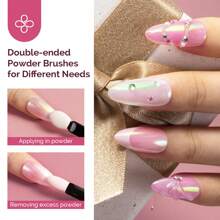 2 Jars Chrome Nail Powder Y2K Aesthetic Metallic Mirror Effect Holographic Aurora Chameleon Chrome Powder For Nail Art Gel Polish, Nail Supplies For Nails White Glitter Powder - Đỏ và trắng - Xem 5