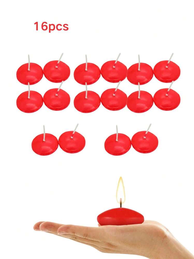 6/10/16pcs Small White/Red Floating Candles Waterproof Flameless Tealights For Cylinder Vases, Weddings, Birthday, Parties, Showers, Date, Dinner, Halloween Thanksgiving Christmas Day Gifts Graduation - White - View 16