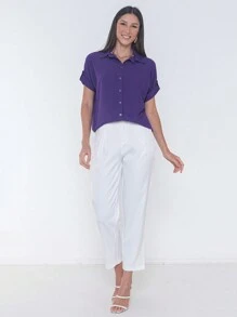 Women Blouses - Màu tím - Xem 4