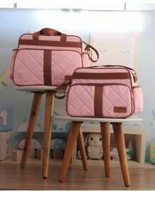 Luxury 2-Piece Maternity Bag Kit For Baby Girl And Boy - 淺粉色 - 查看 1
