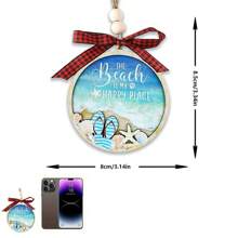 1 件木制双层海滩装饰 - 迷你木制双层海滩海洋装饰，适用于树木和房间墙壁挂饰 - 彩色 - 查看 4