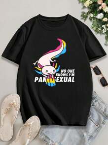 Pansexual Pride Axolotl Lovers T-Shirt For Women Cute Funny LGBTQ+ Apparel