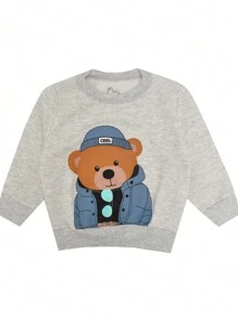 Winter Children's Sweatshirt Set For Boys - Royal Blue - View 3
