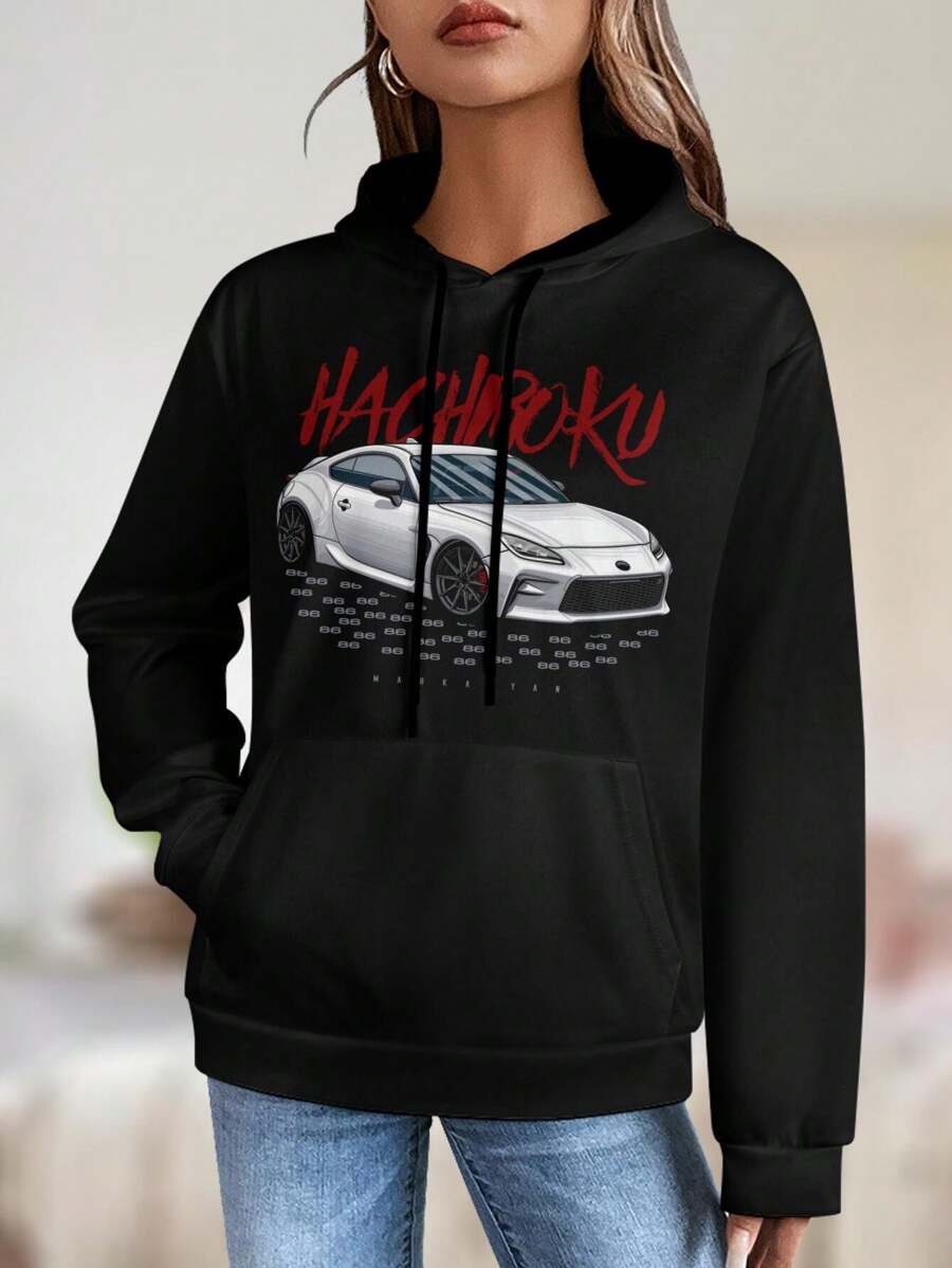 Women's GR86 JDM Sweatshirt T-Shirt Japanese Streetwear Style Anime Inspired Drifting Tees - Black - View 1