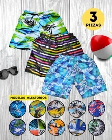 shorts unisex para niño y niña ECONOMICO para verano ligero - Ponche de Fiesta - Ver 1
