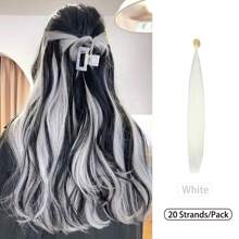 20 hebras de 20 pulgadas de extensiones de cabello sintético multicolor de Kanekalon con punta en I y queratina, para piezas de cabello, Día de San Patricio