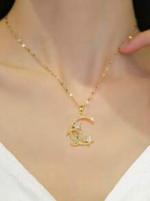 1 星月钻石项链，精致时尚轻奢风闪耀锆石星月小兔吊坠项链，日常通勤风项链