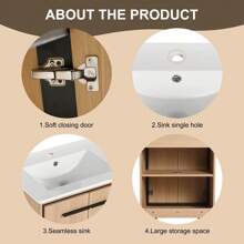 30 Inch Bathroom Vanity Base With Basin, Storage Cabinet With Doors, Engineered Wood,Christmas
