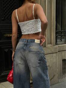 Jeans casuales de mujer con bolsillo y botones delanteros, para uso diario