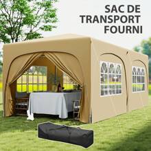 Outsunny 3 X 6m Outdoor Garden Gazebo, Pop Up Folding Gazebo, Adjustable Height, Carry Bag & Sandbags, UPF50+ Protection, Folding Marquee For Camping, Festival, Patio, Sand - 卡其色 - 查看 6