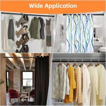 Barras de clóset para colgar ropa, barra de clóset resistente de 17 a 41 pulgadas, barra ajustable para colgar ropa, barra de metal para cortina de ducha para clóset, armarios, baño, ventanas - Negro Mate - Ver 7