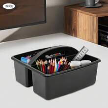Rainaut 16 PCS Classroom Caddies With Handle, Classroom Storage Caddies Stackable Utility Caddies Space Saving For Schools, Homes, Offices, Black (9.3 * 8.9 * 3.5in) - Black - View 1
