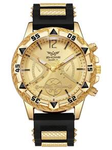 5 pièces/Set Montre à quartz décontractée de style de rue en silicone pour hommes