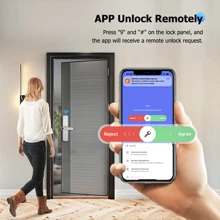 Tropernic Wifi Tuya 门锁智能锁，指纹门锁无钥匙进入门锁智能锁，适用于前门生物识别门锁，带指纹、免费应用程序、共享 Ekey 和 IC 卡（银色）